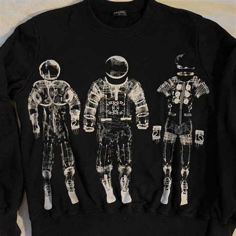 chanel sweater astronaut|Chanel leather cardigan.